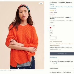 Like new red orange oversized knit sweater